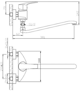 Смеситель для ванны AV Engineering AVPAR6-A079-266