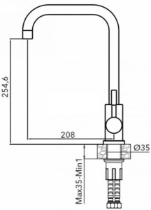 Смеситель для кухонной мойки AV Engineering AVZAR4-B304GT-736
