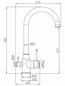 Смеситель для кухонной мойки Zorg Steel Hammer SH 763 Inox Grafit PVD под фильтр