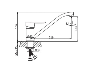 Смеситель для кухонной мойки AV Engineering AVLOR4-A359-627