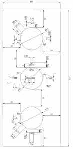 Смеситель встраиваемый Omnires Y Y1238/KROBL с термостатом наружная часть (3 функции)