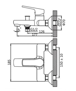Смеситель для ванны AV Engineering AVHOB3-A163-690
