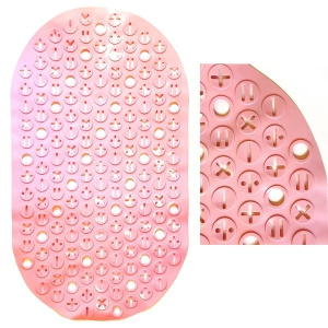 Коврик для ванны BR-7611 антискольз. 37х68см, розовый, пластик, BR-7611 (Китай)