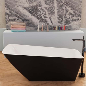 Акриловая ванна Frank F6106 White / Black, 170х80, белый, черный