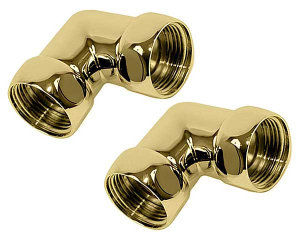 Комплект угловых американок 1"x1" Г/Г золото