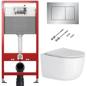 Комплект инсталляции TECEbase kit 9400401 с кнопкой Tecenow 9240402 и унитазом Roxen Vortex Tornado 530160-01