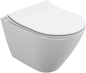 Подвесной унитаз Cersanit City Oval Clean On безободковый с сиденьем Slim Soft Close