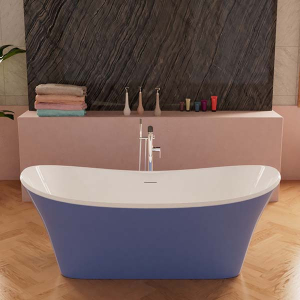 Акриловая ванна Frank F6104 White / Light Blue, 170х75, белый, светло-синий