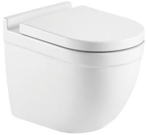 Подвесной унитаз CeramaLux 2198 безободковый (с крышкой Slim SoftClose)