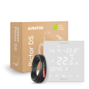 Встраиваемый проводной недельный регулятор температуры Auraton PICTOR DS, белый