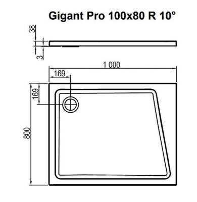 Душевой поддон Ravak 10° Gigant Pro