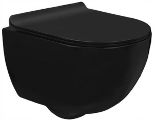 Подвесной унитаз Rea Carlo Mini Rimless Black Mat C8405