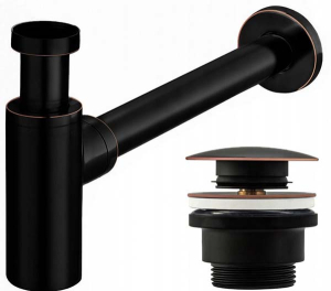 Сифон для умывальника Rea Click Clack old black