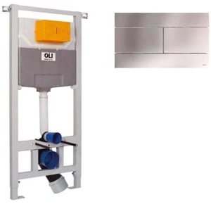 Система инсталляции OLI 120 885052 + клавиша смыва Slim Inox 57141