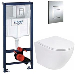 Комплект инсталляции Grohe Rapid SL 38772001 с унитазом Roxen Antares 530185-01 Rimless Soft Close