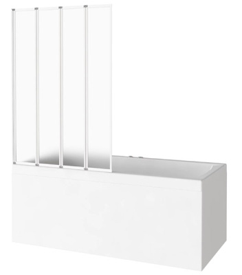 Душевая шторка на ванну Good Door SCREEN GR4-100 G-WE профиль белый перламутр