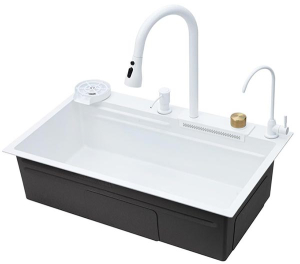 Кухонная мойка Savol S-SC003W со смесителем 8 в 1