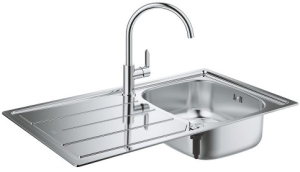 Кухонная мойка Grohe K200 31552SD0 + смеситель Grohe BauEdge 31367000