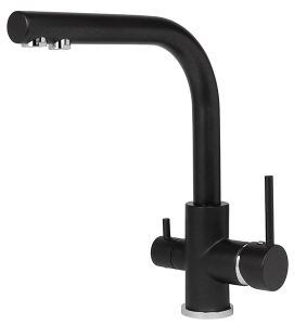 Смеситель для кухонной мойки Zorg Akvaduo Premium Brass black metallic под фильтр