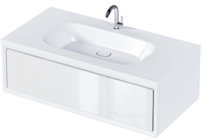 Тумба под умывальник 1Marka Milacco 100П 1в.я. Pure White верх