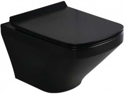 Подвесной унитаз BelBagno Sela BB3201CHR-MB безободковый черный матовый