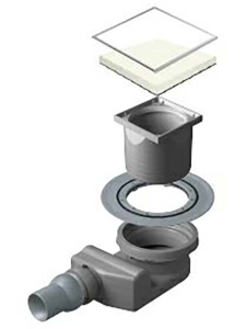Душевой трап Pestan Confluo White Glass 4 Small with flange