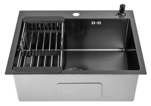 Кухонная мойка Axus LS-6050B с коландером и дозатором