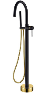 Смеситель для ванны Boheme Uno 469-BG Black Gold напольный