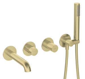 Смеситель встраиваемый Deante Silia Hexa Gold BR BHS R18P для ванны и душа
