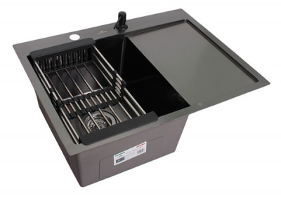 Кухонная мойка Wisent WS-36550B-L-114 / WS-36550B-R-114 с коландером и дозатором