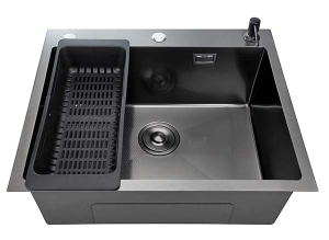 Кухонная мойка Stellar S6050NB-Decor (3h) с коландером и дозатором