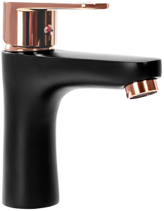 Смеситель для умывальника Rea Mild black matt rose gold REA-B4807