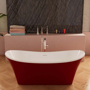 Акриловая ванна Frank F6104 White / Red, 170х75, белый, красный