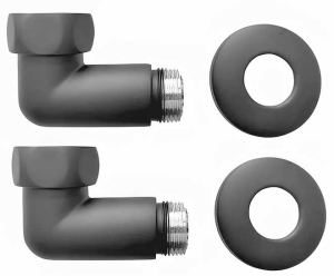 Комплект угловых американок 1-1/4"х1-1/4" Г/Ш оружейная сталь