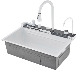 Кухонная мойка Savol S-SC001W со смесителем 8 в 1