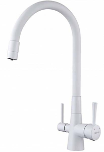 Смеситель для кухонной мойки Lemark Comfort LM3075W / LM3075C-White / LM3075G-White с подключением к системе очистки воды