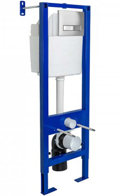 Комплект инсталляции Berges Аtom Line 410 c кнопкой и унитазом Roxen Antares Tornado 530185-02 Rimless Soft Close