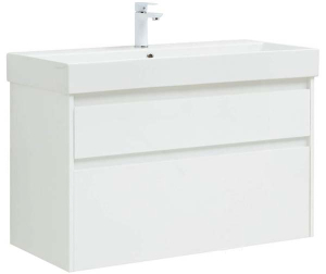 Тумба под умывальник Aquanet Nova Lite 60 / 75 / 85 / 100 2 ящика белый глянец