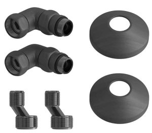 Комплект угловых американок Terminus 3/4"х1/2" Г/Ш со сгоном + отражатели оружейная сталь