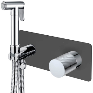 Смеситель встраиваемый Boheme Stick 127-BCR.2 Black Touch Chrome с гигиеническим душем