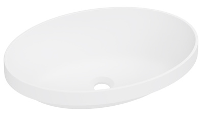 Умывальник Belux Джаз 540 / 610 эллипс белый матовый Solid Surface