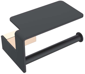 Держатель для туалетной бумаги Boheme Q Black 10941-B / 10941-CR-B / 10941-G-B с полкой для телефона
