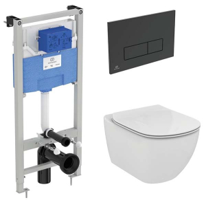 Комплект инсталляции Ideal Standard Prosys Frame 120 M с подвесным унитазом Tesi AquaBlade и кнопкой Oleas M2