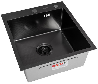 Кухонная мойка Arfeka Eco AR 45 Black PVD Nano Decor / Black PVD Decor Millet Grains