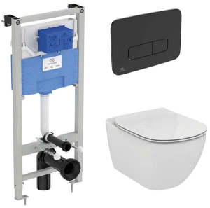 Комплект инсталляции Ideal Standard Prosys Frame 120 M с подвесным унитазом Tesi AquaBlade и кнопкой Oleas M3
