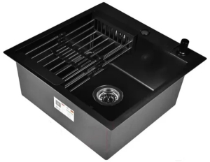Кухонная мойка Wisent WGS-35050B+WW405B+W302644B с коландером и дозатором