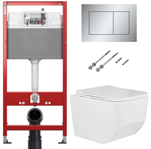 Комплект инсталляции TECEbase kit 9400401 с кнопкой Tecenow 9240402 и унитазом Roxen Boro 530145-01