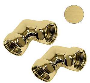 Комплект угловых американок 1"x1/2" Г/Г матовое золото