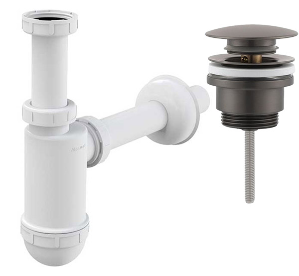 Сифон для умывальника Alcaplast A430 с донным клапаном Vieir VER26G