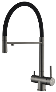 Смеситель для кухонной мойки Zorg Asgard Premium PVD Gunblack под фильтр